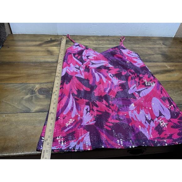 Ciebon Alora Dress | Sparkling Pink & Purple | Satin Bow Detail | Size Medium - Picture 5 of 13